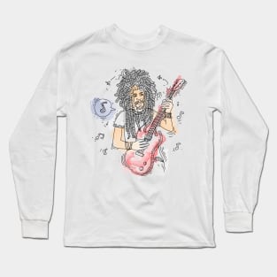 Guitar Lover Design Long Sleeve T-Shirt